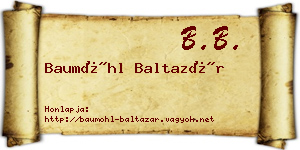 Baumöhl Baltazár névjegykártya